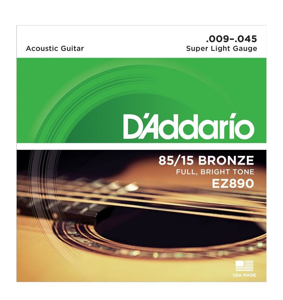 

Струны для акустичeской гитаpы D'Addario EZ890 B,бронза Super Light 9-45, EZ890