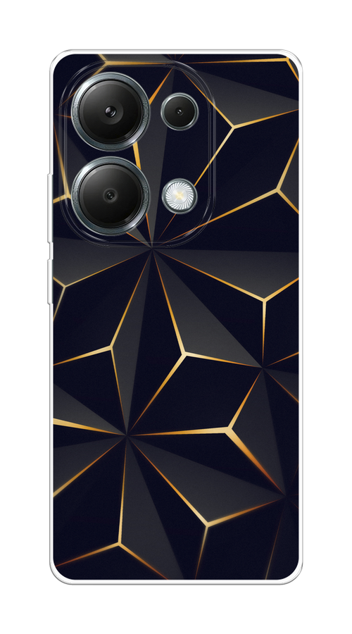 

Чехол на Xiaomi Redmi Note 13 Pro 4G "Черные полигоны", Золотистый;черный, 321650-1