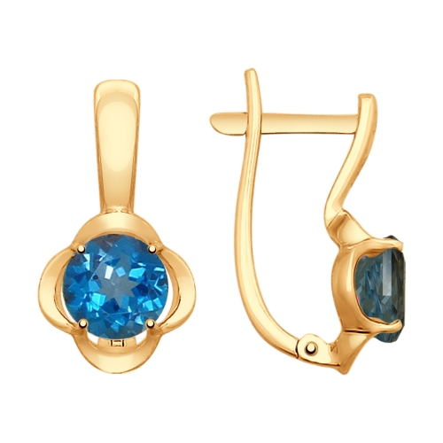 

Серьги из красного золота ЯХОНТ Золотой 169431, топаз, 169431