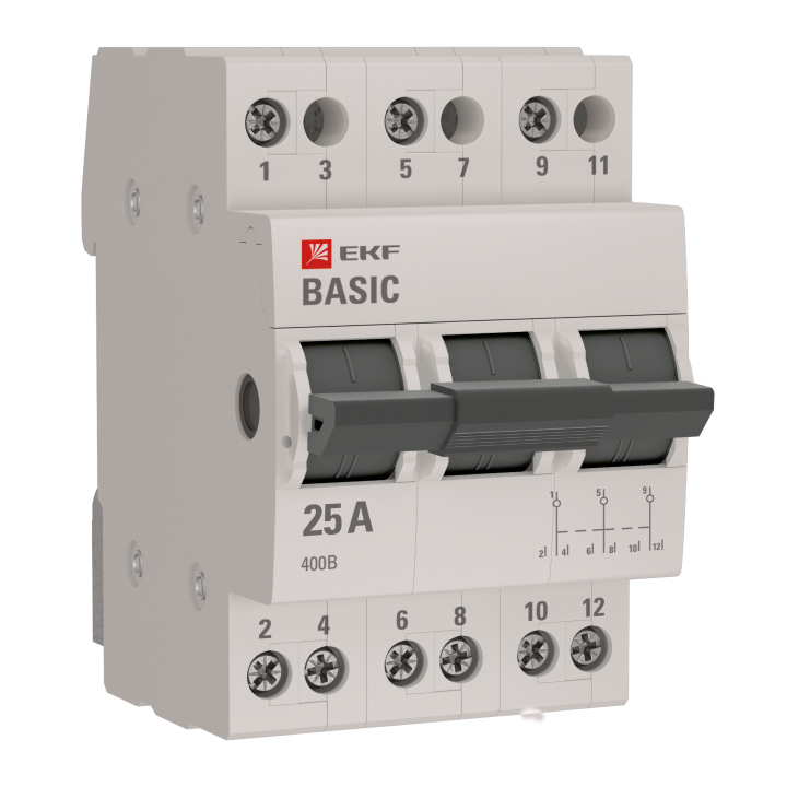 фото Трехпозиционный переключатель 3p 25а ekf basic