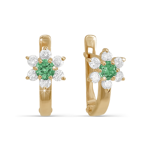 

Серьги из красного золота ЯХОНТ Золотой 169622, фианит, 169622