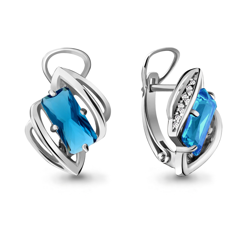 

Серьги из серебра с топазом Aquamarine 4479793А_925_р, 4479793А_925_р