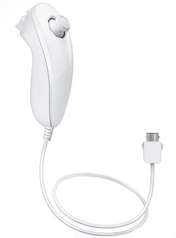 Дополнительный игровой контроллер Nunchuk Controller (Белого цвета) Оригинал Wii/WiiU