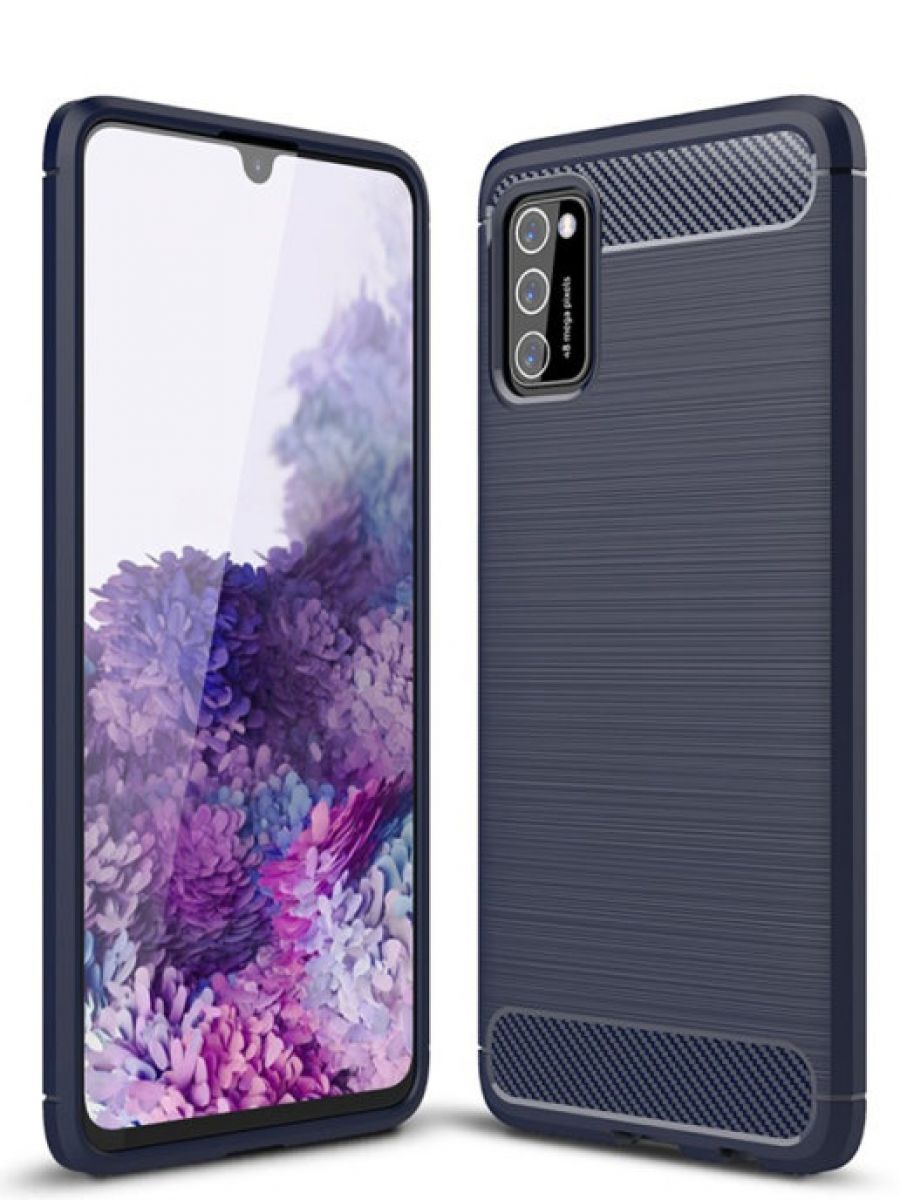 

Brodef Carbon Силиконовый чехол для Samsung Galaxy A02s синий