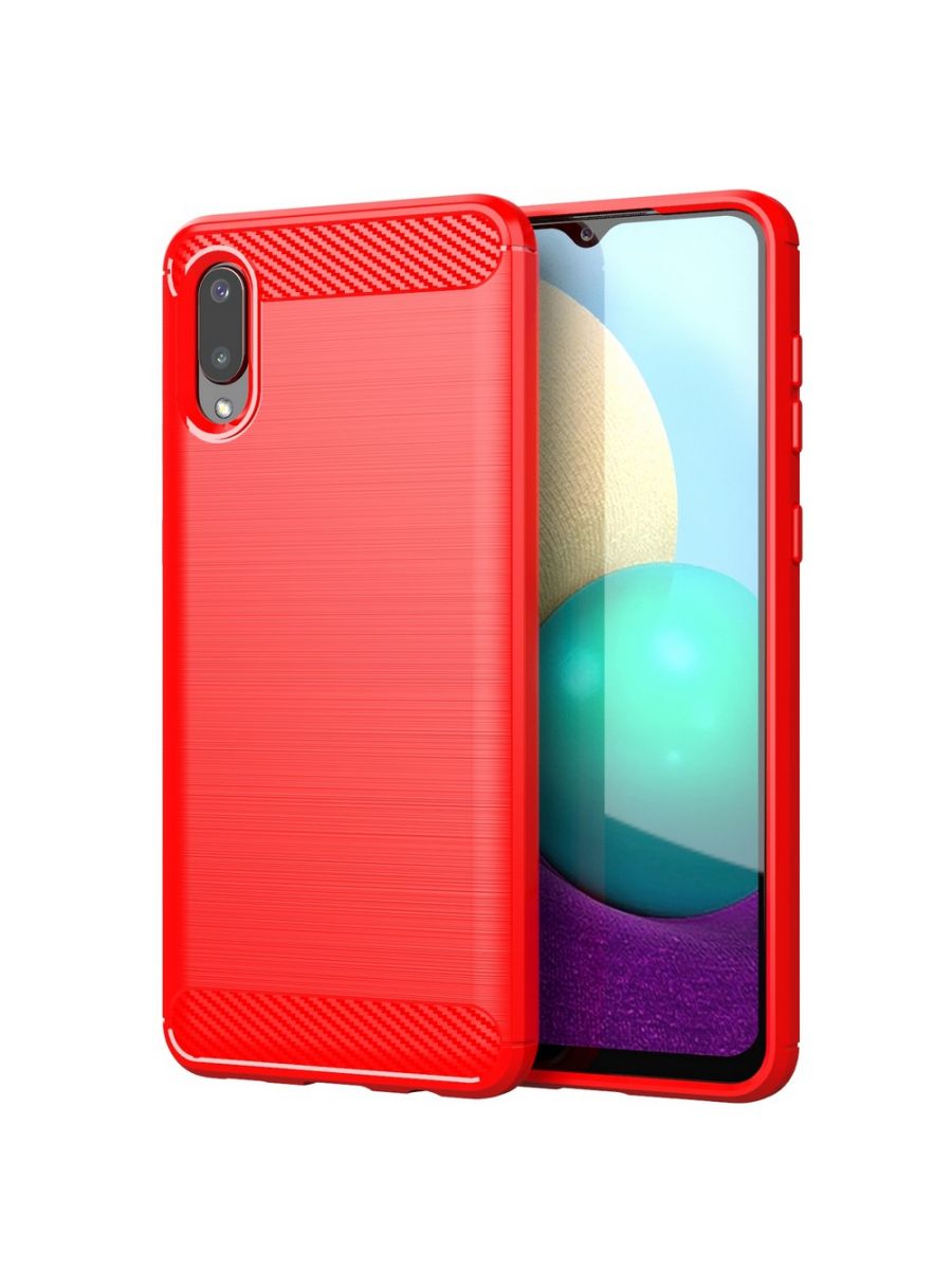 

Brodef Carbon Силиконовый чехол для Samsung Galaxy A02 Красный