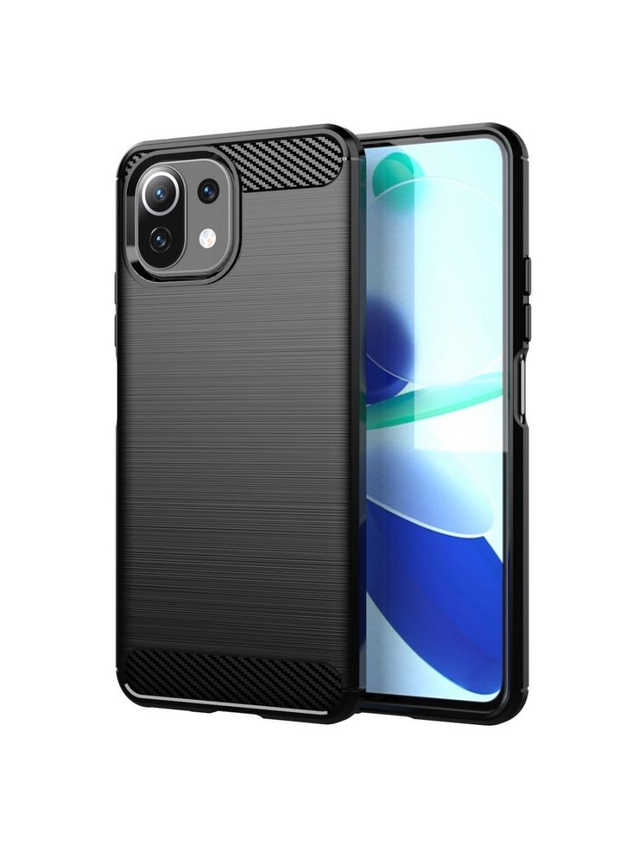 

Brodef Carbon Силиконовый чехол для Xiaomi Mi 11 Черный