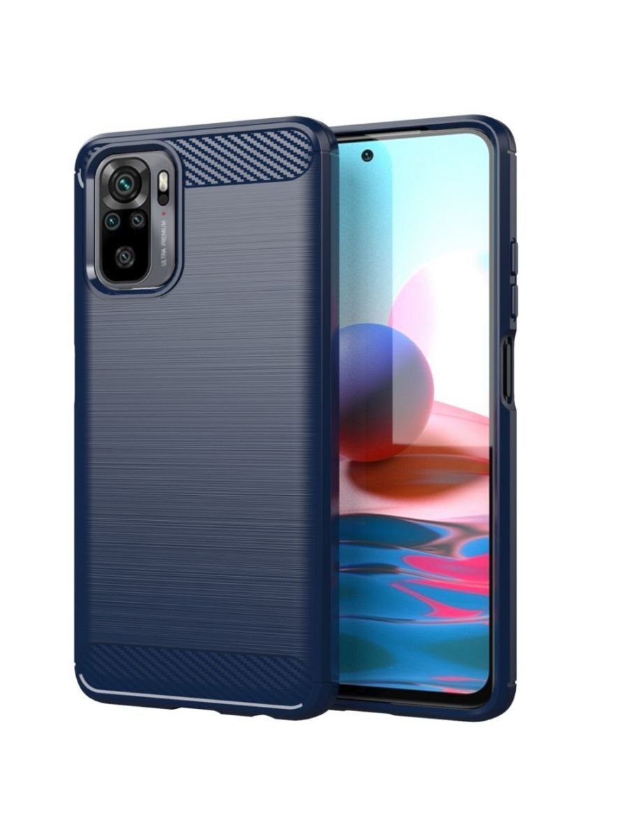 

Brodef Carbon Силиконовый чехол для Xiaomi Redmi Note 10 Синий