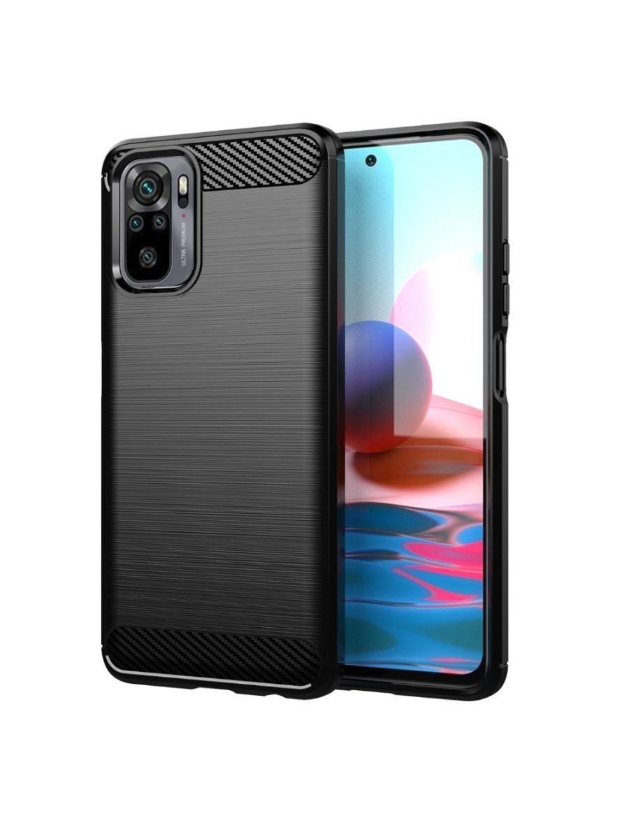

Brodef Carbon Силиконовый чехол для Xiaomi Redmi Note 10 Черный