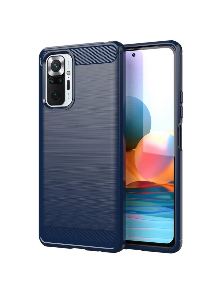 

Brodef Carbon Силиконовый чехол для Xiaomi Redmi Note 10 Pro Синий