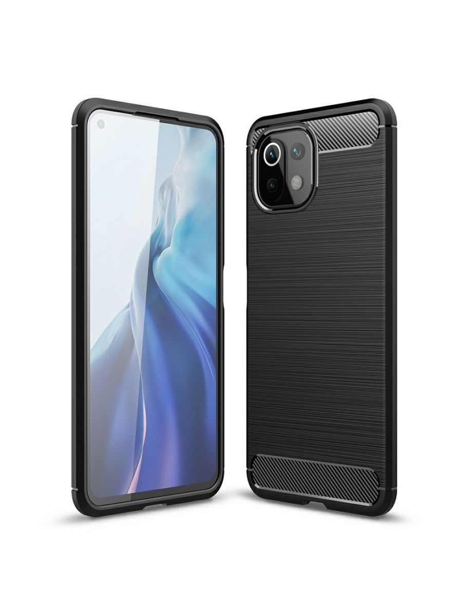 

Brodef Carbon Силиконовый чехол для Xiaomi Mi 11 Lite Черный