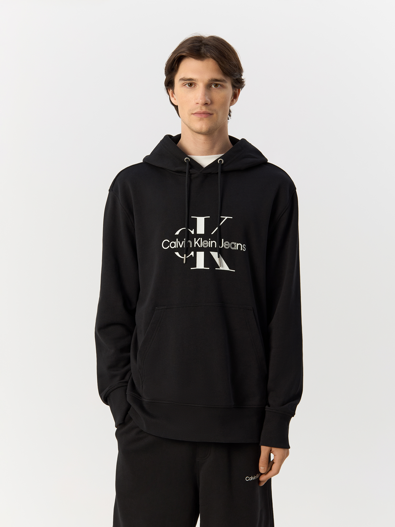 Толстовка Calvin Klein для мужчин, худи, чёрная, размер M, J30J325429BEH