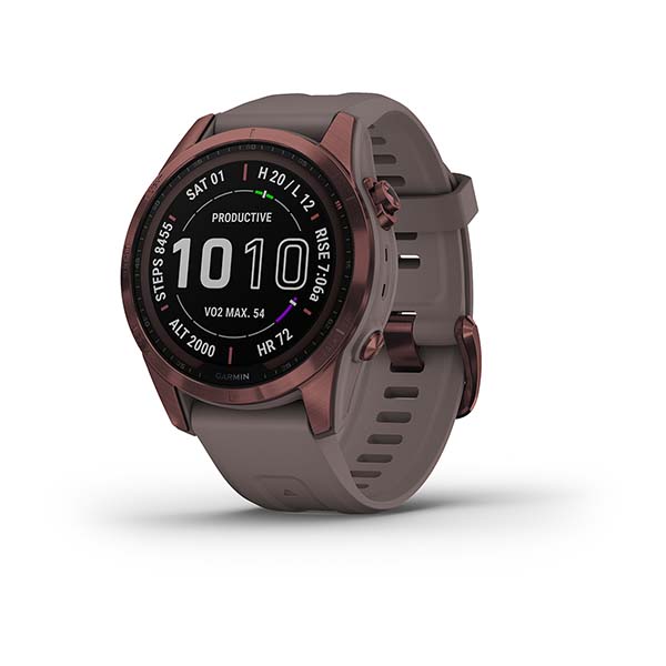 фото Часы garmin fenix 7s sapphire solar с сланцево-серым силиконовым ремешком