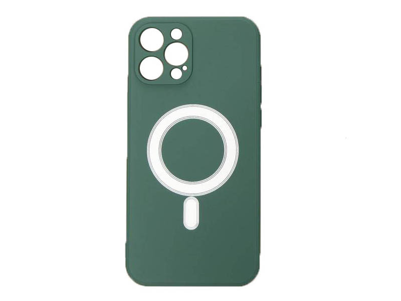 фото Чехол luazon для apple iphone 12 pro max magsafe silicone dark green 6852576