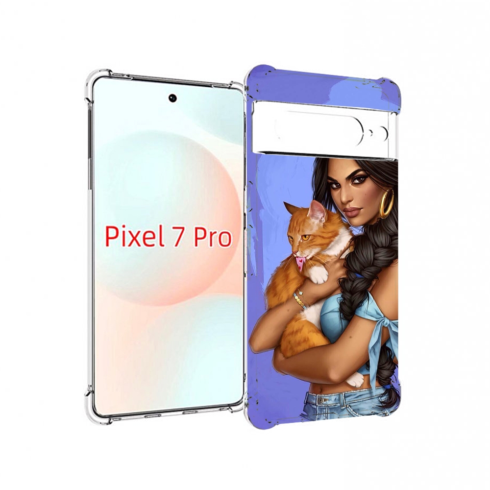 

Чехол Mypads Девушка-Красивая-С-Синим-Фоном Женский Для Google Pixel 7 Pro, Прозрачный, Tocco
