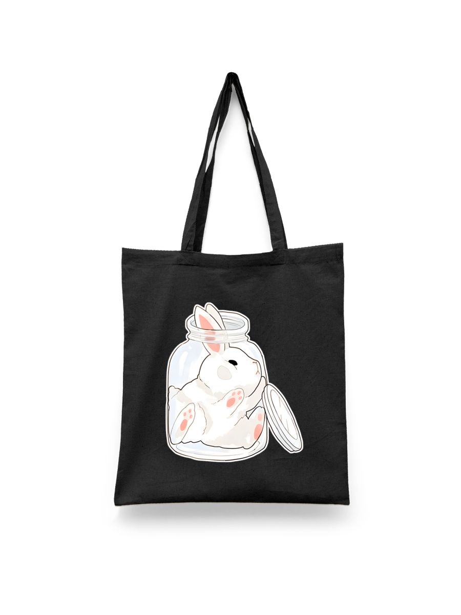 

Шоппер унисекс Каждому Своё Кролик/Заяц/Rabbit JJRB9, черный, Кролик/Заяц/Rabbit JJRB9