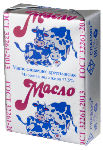 фото Сливочное масло славмо крестьянское 72,5% 185 г