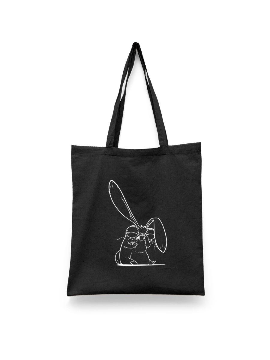 

Шоппер унисекс Каждому Своё Кролик/Заяц/Rabbit JJRB18, черный, Кролик/Заяц/Rabbit JJRB18