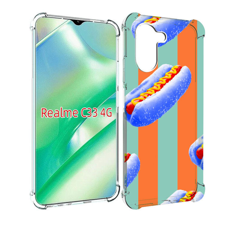 

Чехол MyPads синие хотдоги для Realme C33 4G, Прозрачный, Tocco
