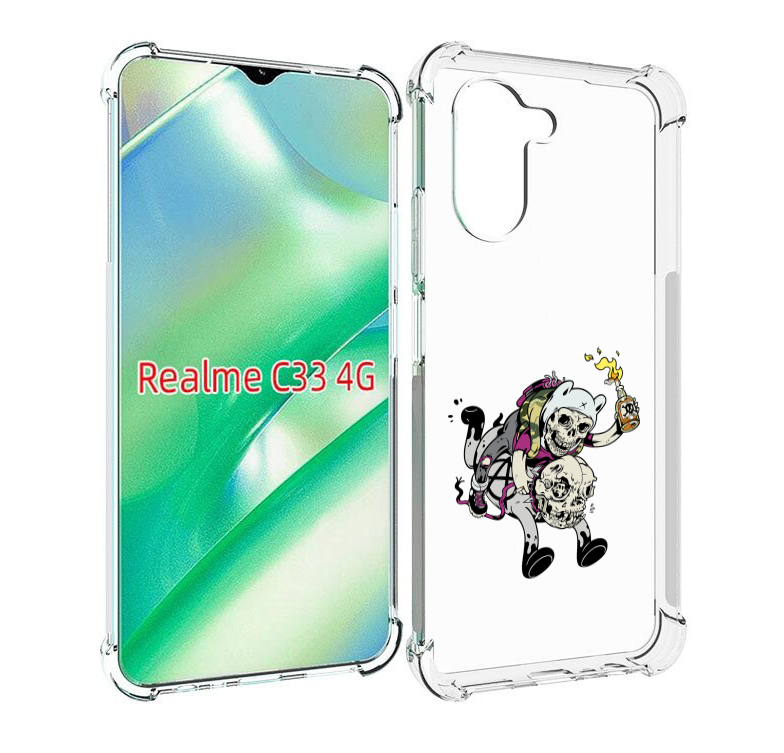 

Чехол MyPads время приключений скелеты для Realme C33 4G, Прозрачный, Tocco