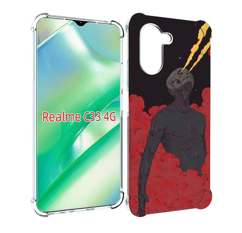 

Чехол MyPads скелет в красном дыму для Realme C33 4G, Прозрачный, Tocco