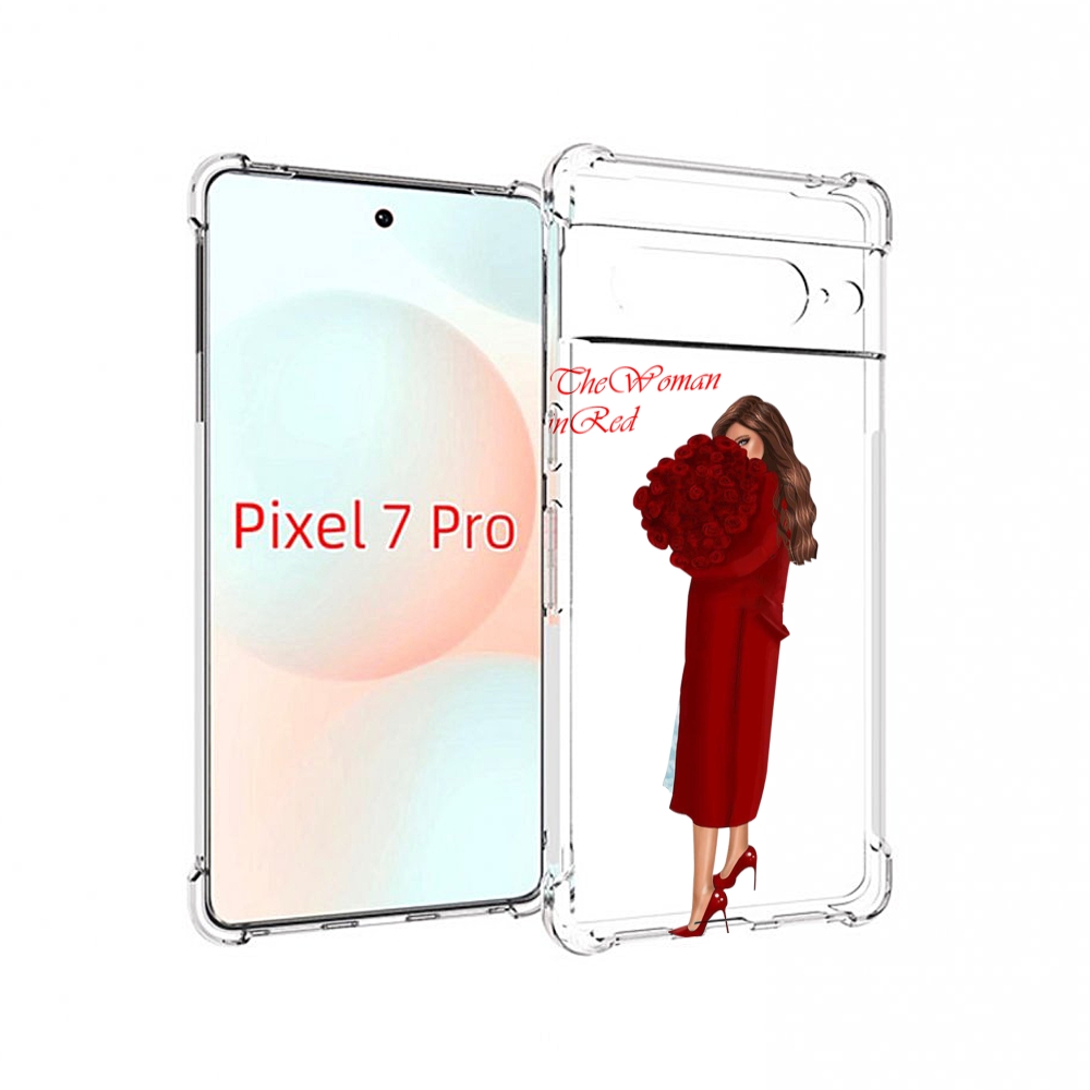 

Чехол Mypads Девушка-Полностью-В-Красном Женский Для Google Pixel 7 Pro, Прозрачный, Tocco
