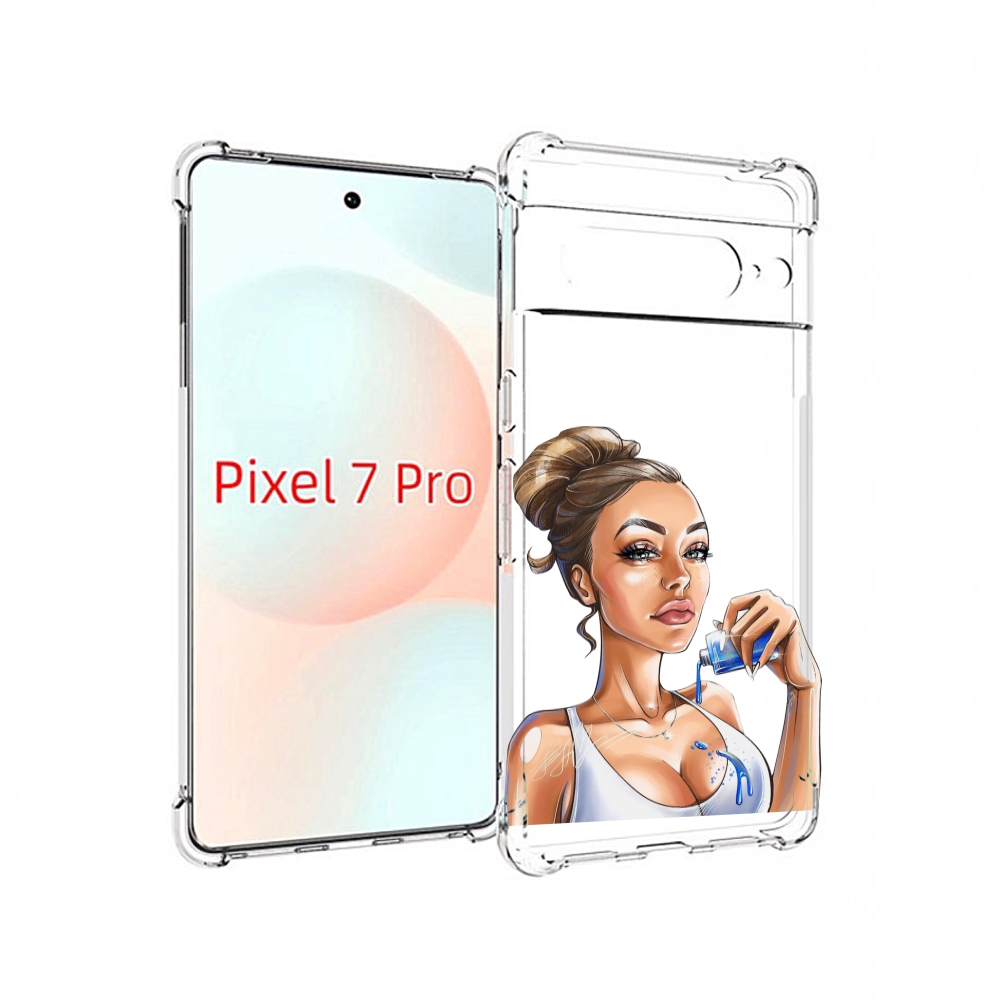 

Чехол Mypads Девушка-Пролила-Краску Женский Для Google Pixel 7 Pro, Прозрачный, Tocco