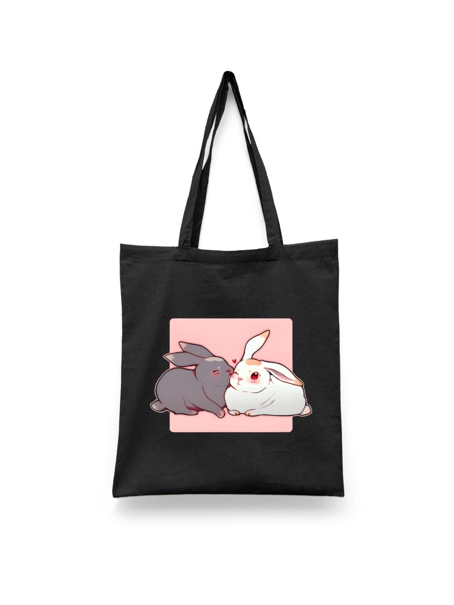 

Шоппер унисекс Каждому Своё Кролик/Заяц/Rabbit JJRB20, черный, Кролик/Заяц/Rabbit JJRB20