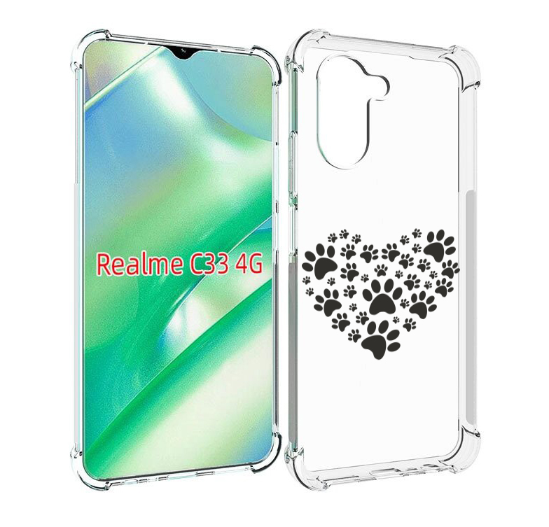 

Чехол MyPads следы-в-сердечке для Realme C33 4G, Прозрачный, Tocco