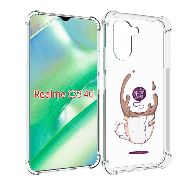 

Чехол MyPads сломанный стаканчик для Realme C33 4G, Прозрачный, Tocco