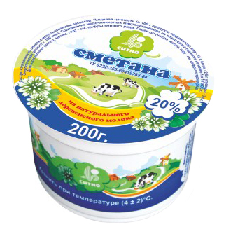

Сметана Ситно 20% бзмж 200 г