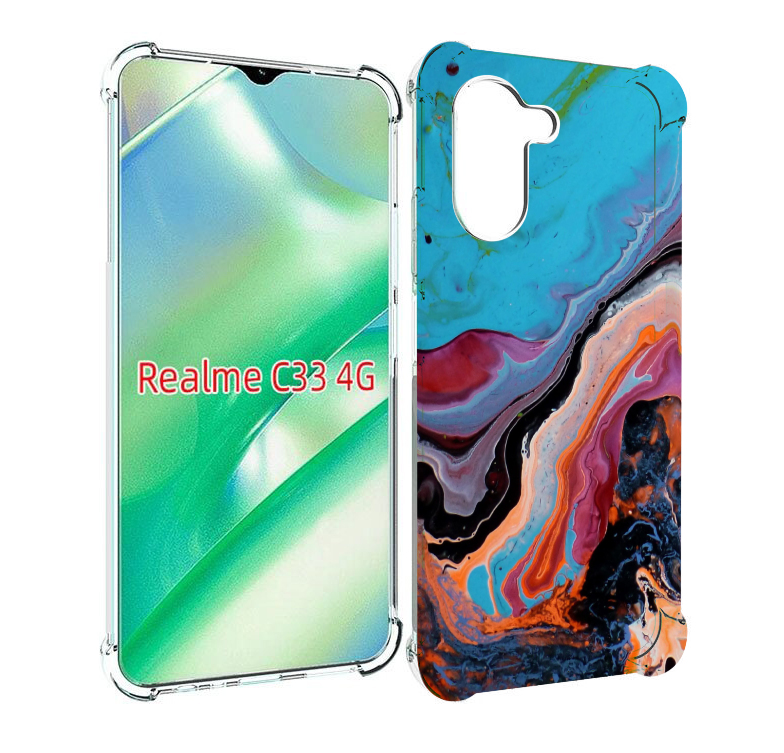 

Чехол MyPads смешанные краски для Realme C33 4G, Прозрачный, Tocco