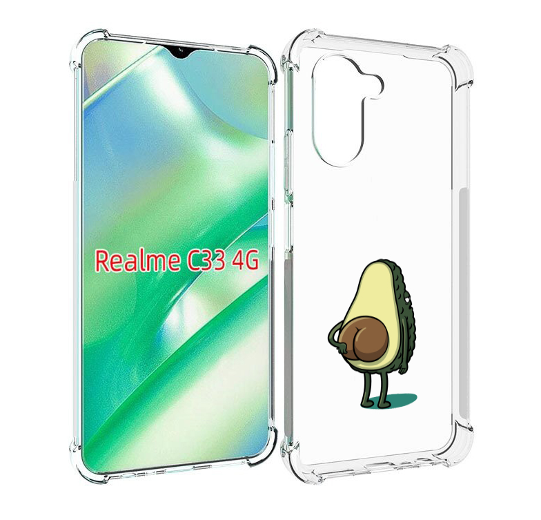 

Чехол MyPads смешной авокадо сзади для Realme C33 4G, Прозрачный, Tocco
