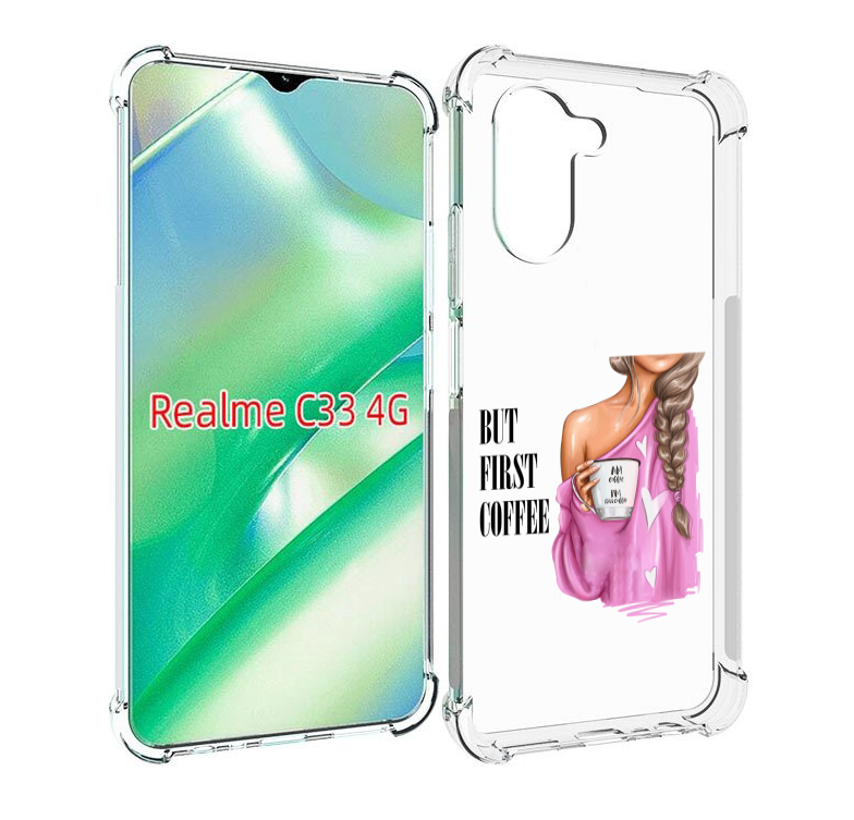 

Чехол MyPads сначала-кофе для Realme C33 4G, Прозрачный, Tocco