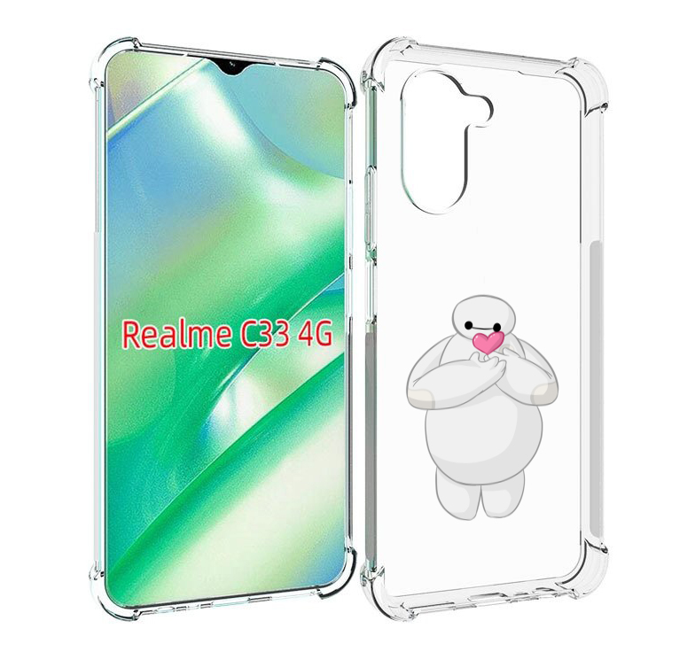 

Чехол MyPads снеговик-с-сердечком для Realme C33 4G, Прозрачный, Tocco