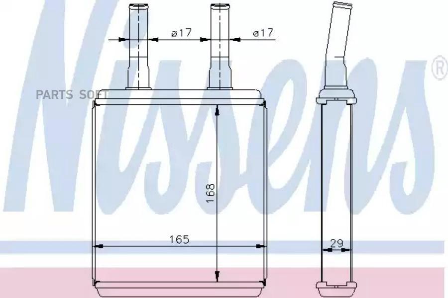 NISSENS Радиатор отопителя [163x163] HYUNDAI Accent 10/94->/ Getz09/02->/ Lantra 10/90->/