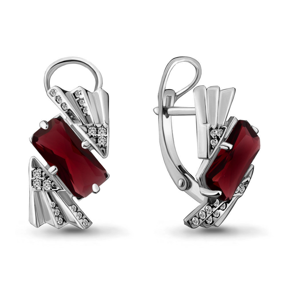 

Серьги из серебра с гранатом Aquamarine 4479885А_925_р, 4479885А_925_р