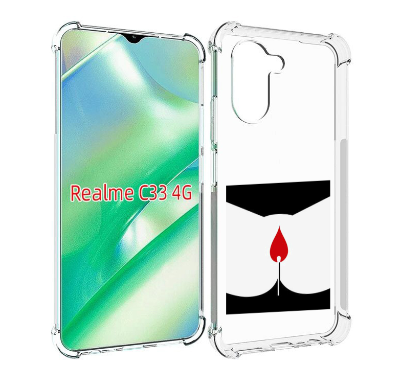 

Чехол MyPads спичка горит для Realme C33 4G, Прозрачный, Tocco