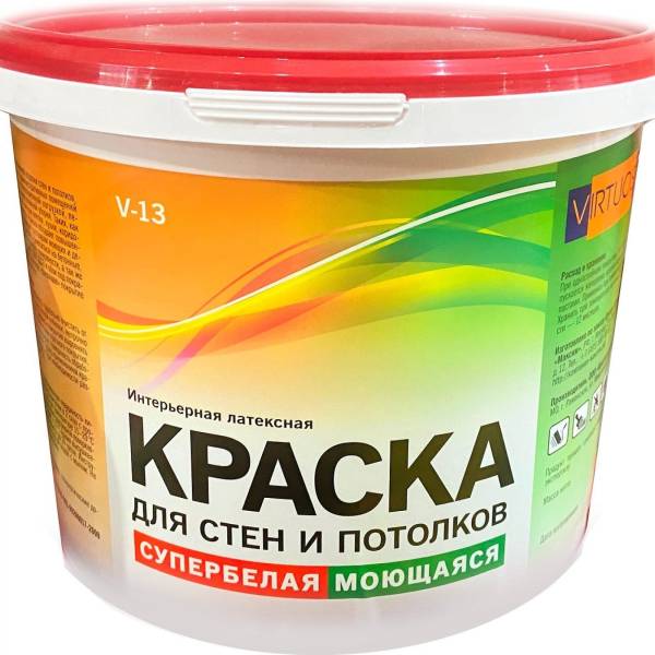 

Интерьерная супербелая латексная моющаяся краска VIRTUOSO V-13 L 1,4 кг 11598310