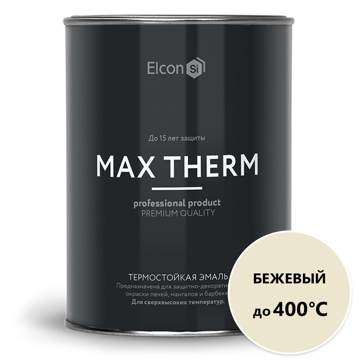 фото Термостойкая эмаль elcon max therm бежевая, 0.8 кг 00-00002898