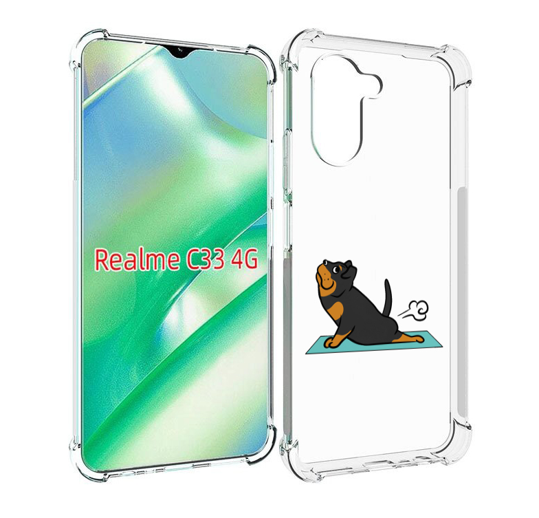 

Чехол MyPads спортивная-собачка для Realme C33 4G, Прозрачный, Tocco
