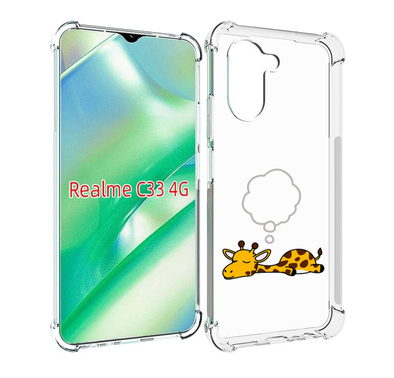 

Чехол MyPads спящий-жираф детский для Realme C33 4G, Прозрачный, Tocco