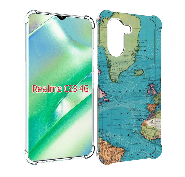

Чехол MyPads старая карта земли для Realme C33 4G, Прозрачный, Tocco