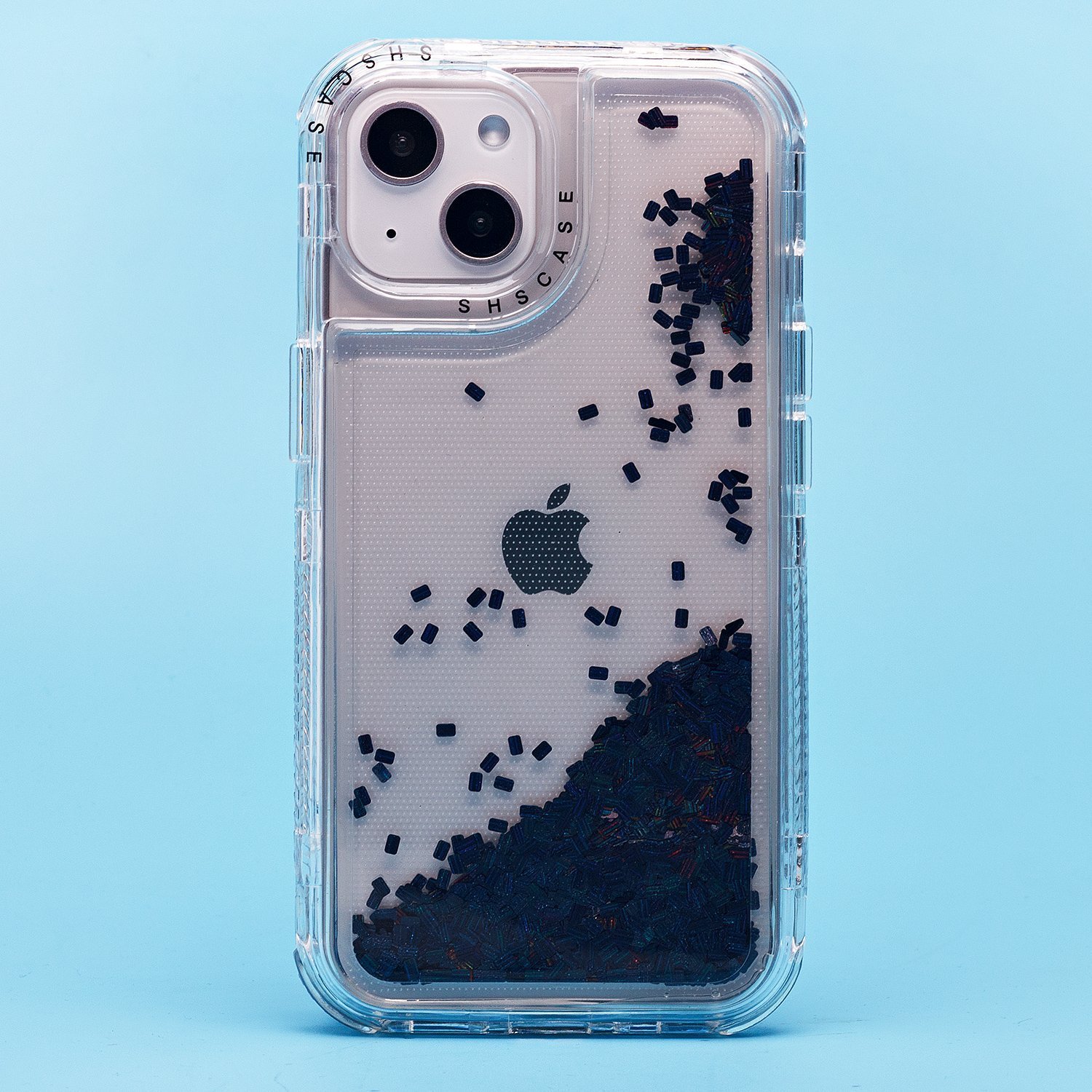 

Чехол для iPhone 13 силиконовый с блестками 4 черный