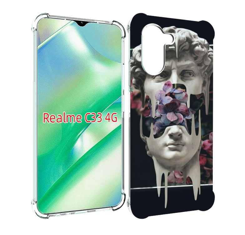 

Чехол MyPads статуя-с-цветами-внутри для Realme C33 4G, Прозрачный, Tocco