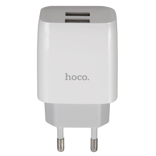 

Сетевое зарядное устройство Hoco C73A, 2xUSB, 2,4 A, white, C73A