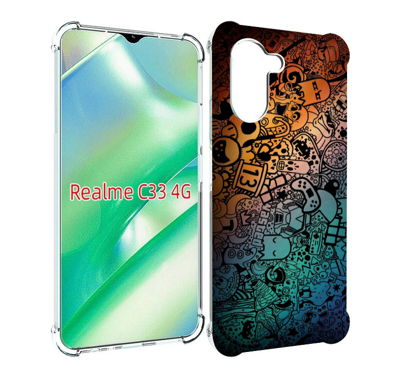

Чехол MyPads стикеты в тени для Realme C33 4G, Прозрачный, Tocco