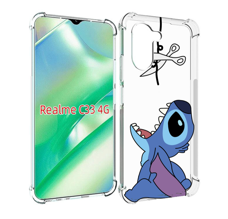 

Чехол MyPads стич-с-ножницами для Realme C33 4G, Прозрачный, Tocco