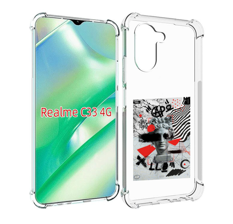 

Чехол MyPads стрит арт статуя для Realme C33 4G, Прозрачный, Tocco