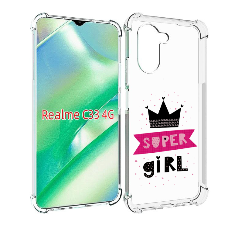 

Чехол MyPads супер-девчонка женский для Realme C33 4G, Прозрачный, Tocco