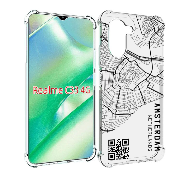 

Чехол MyPads схема-амстердам для Realme C33 4G, Прозрачный, Tocco